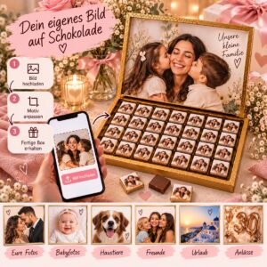 Dein eigenes Bild auf Schokolade – Foto hochladen und Schokobox gestalten